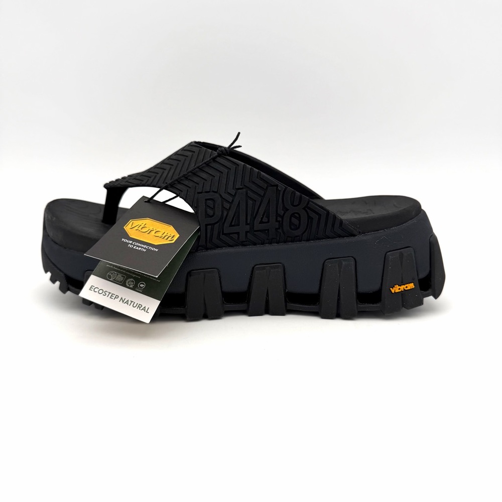 NWT NIB P448 x Vibram Bondi Tux/Black Women's Sandals Flip Flops 39 8.5 Shoes - Picture 3 of 8